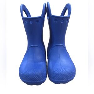 Crocs Rain Waterproof Boots Child 8 Blue EUC